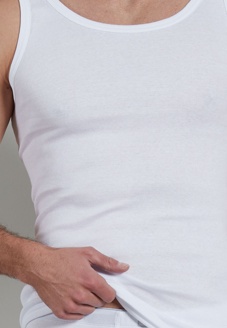 Herren Tank-Top weiß uni 2er Pack
