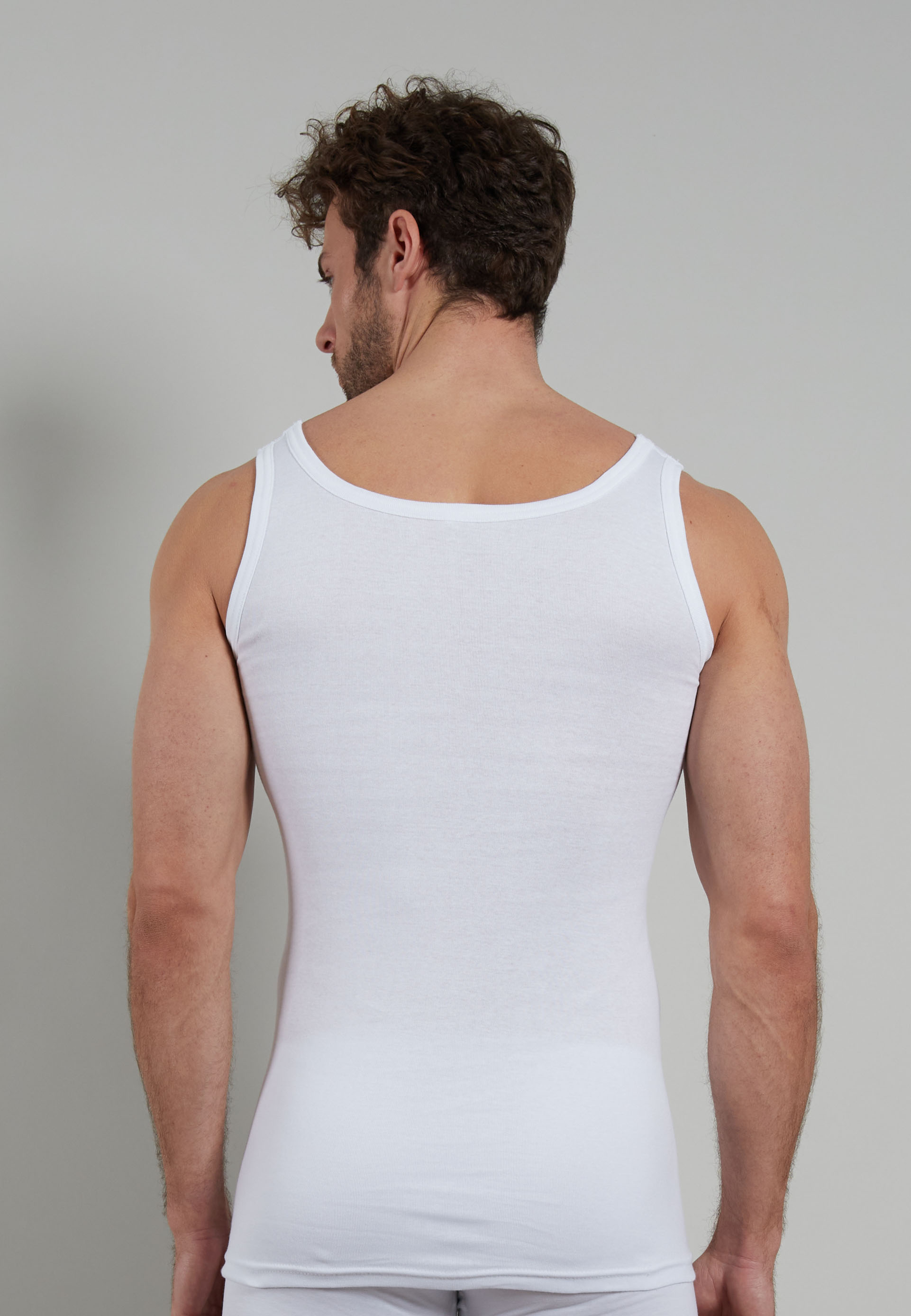 Herren Tank-Top weiß uni 2er Pack