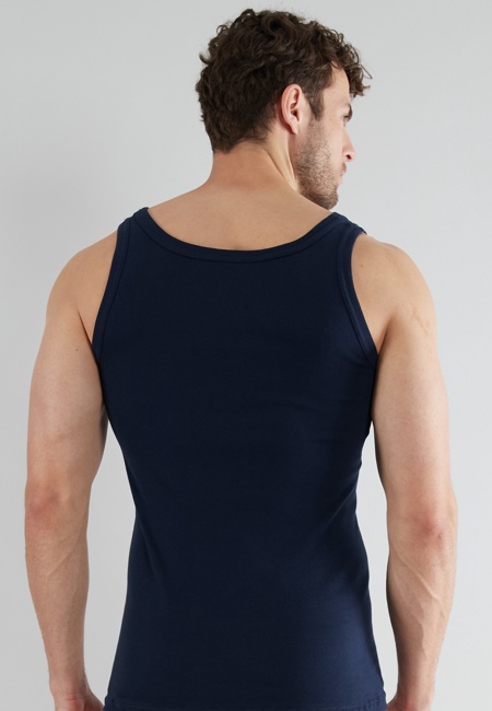 GÖTZBURG Herren Unterhemd blau uni 2er Pack