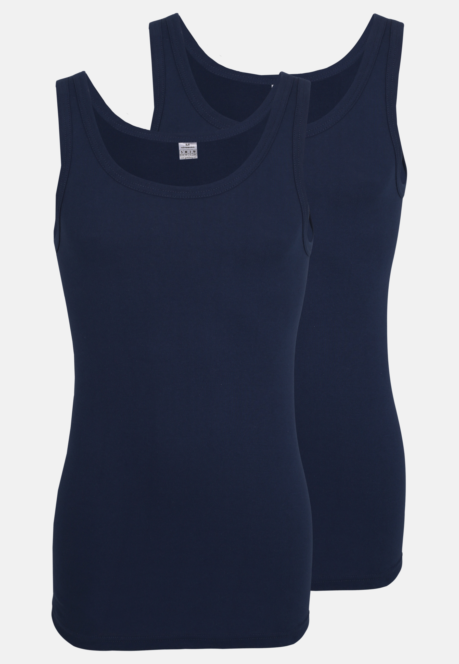GÖTZBURG Herren Unterhemd blau uni 2er Pack