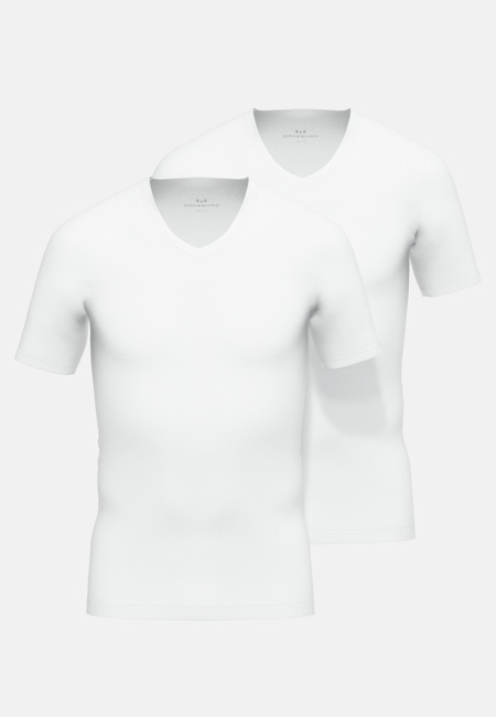 Herren T-Shirt weiß uni 2er Pack