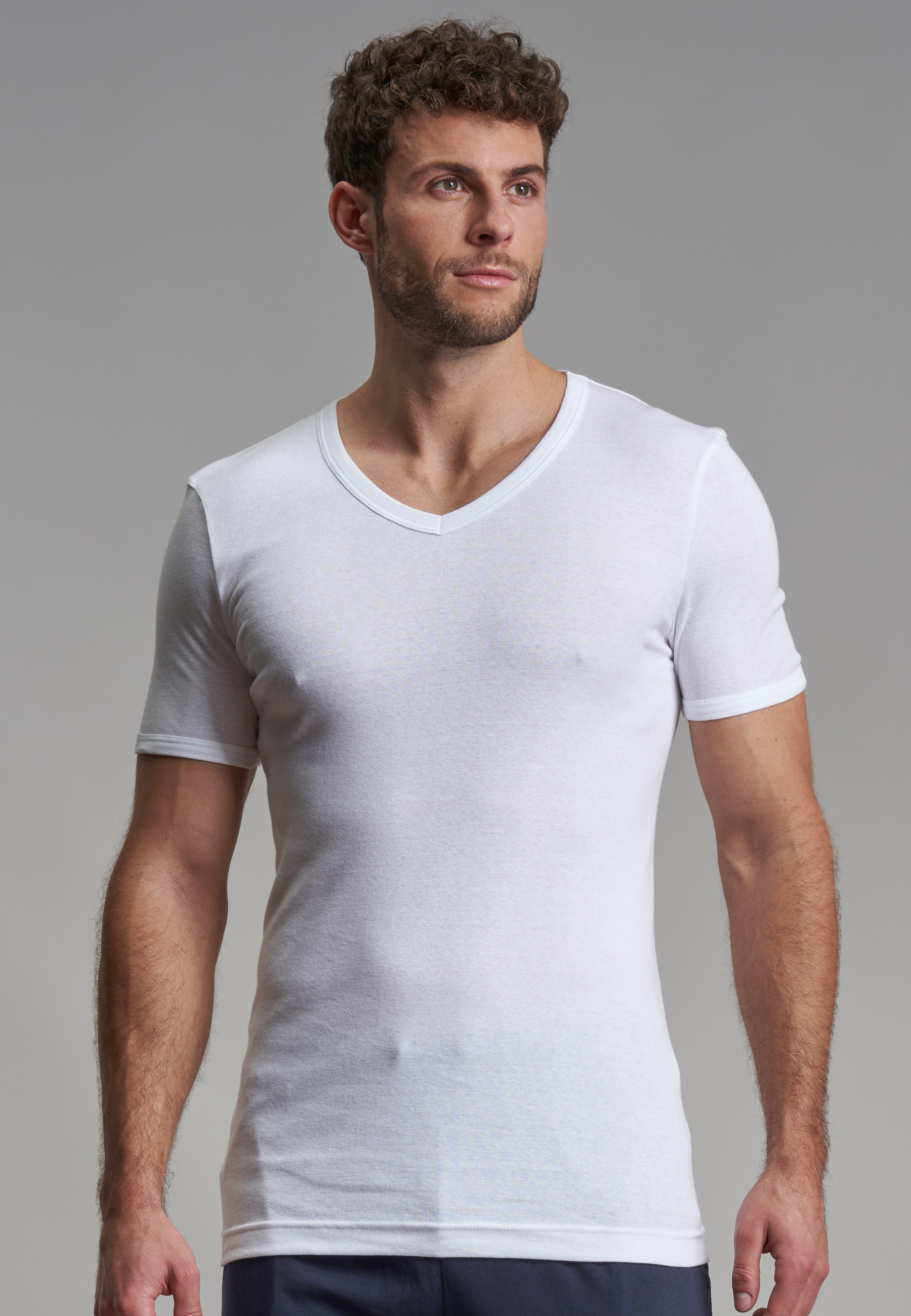 Herren T-Shirt weiß uni 2er Pack