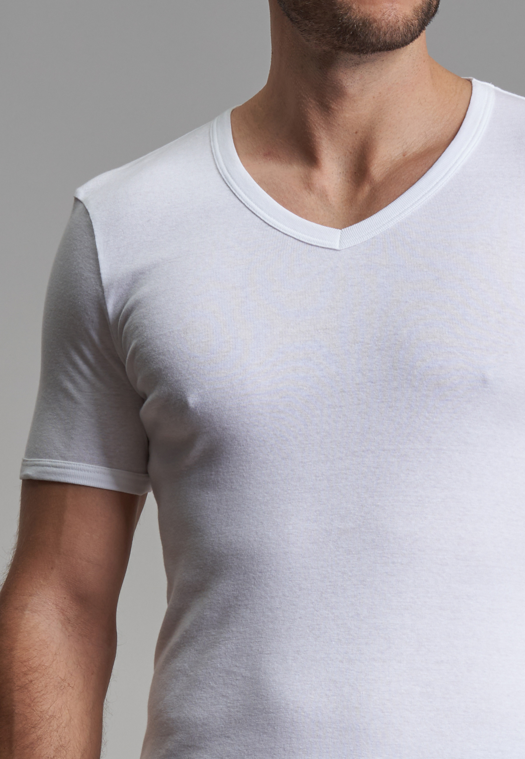 Herren T-Shirt weiß uni 2er Pack