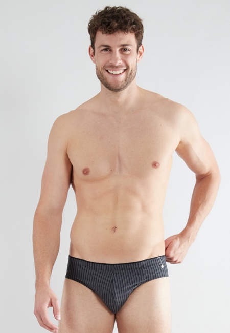Herren Sport-Slip schwarz längsgestreift 1er Pack