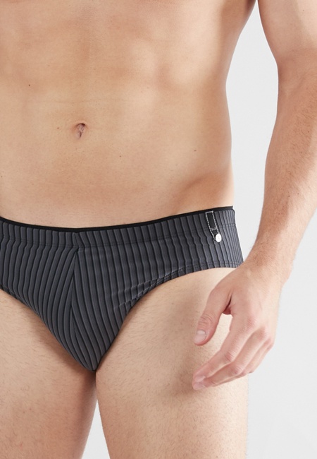 Herren Sport-Slip schwarz längsgestreift 1er Pack