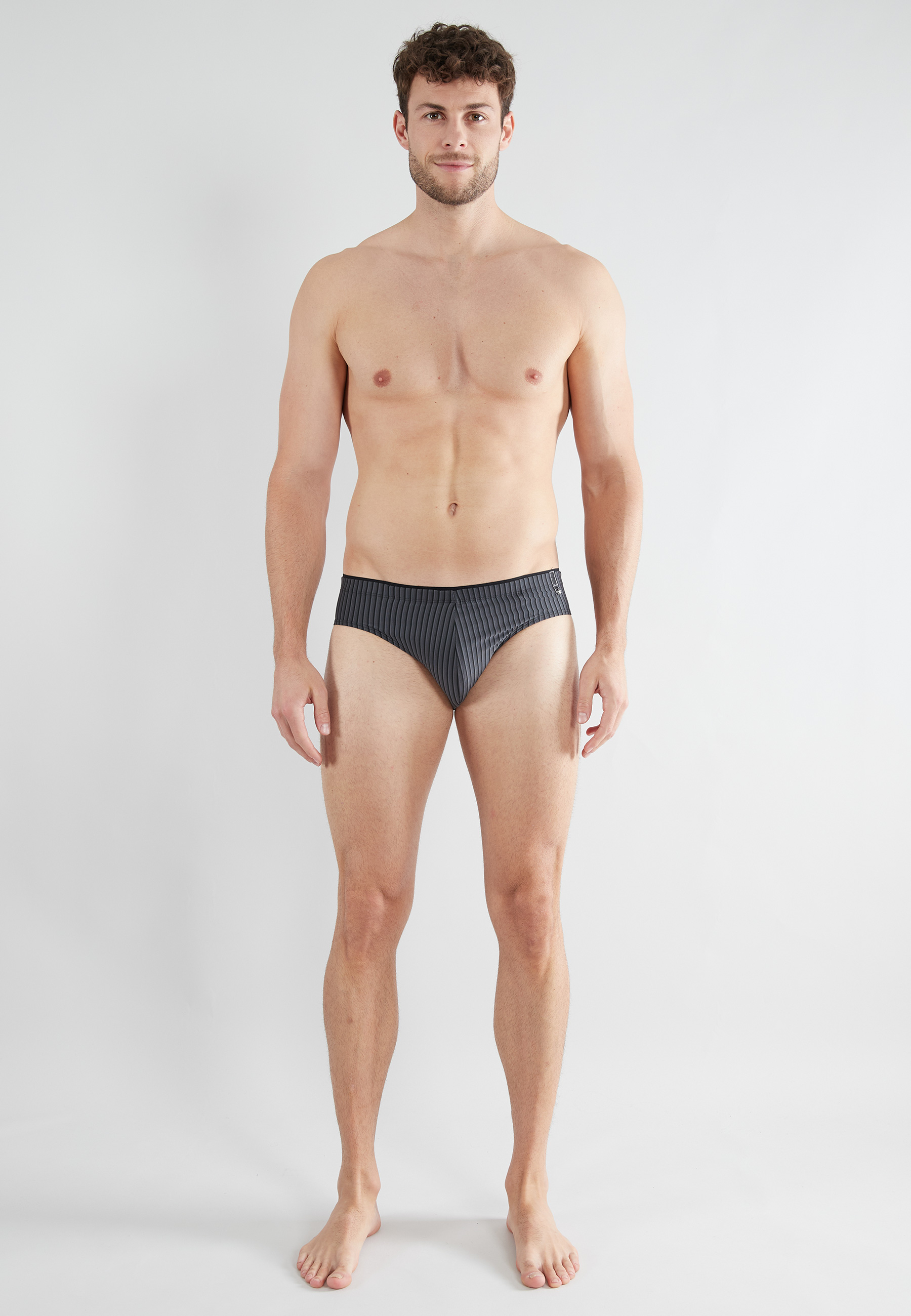 Herren Sport-Slip schwarz längsgestreift 1er Pack