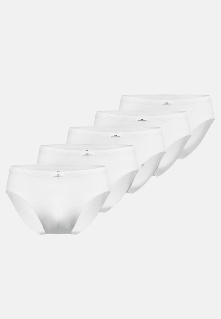 Herren Sport-Slip weiß uni 5er Pack