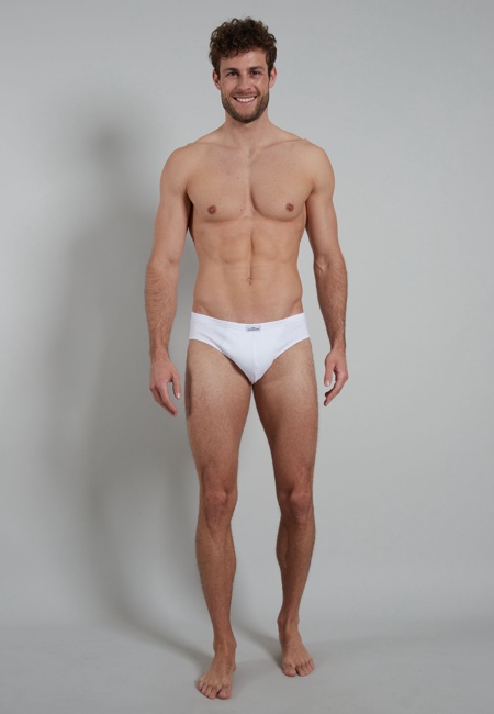 Herren Sport-Slip weiß uni 5er Pack