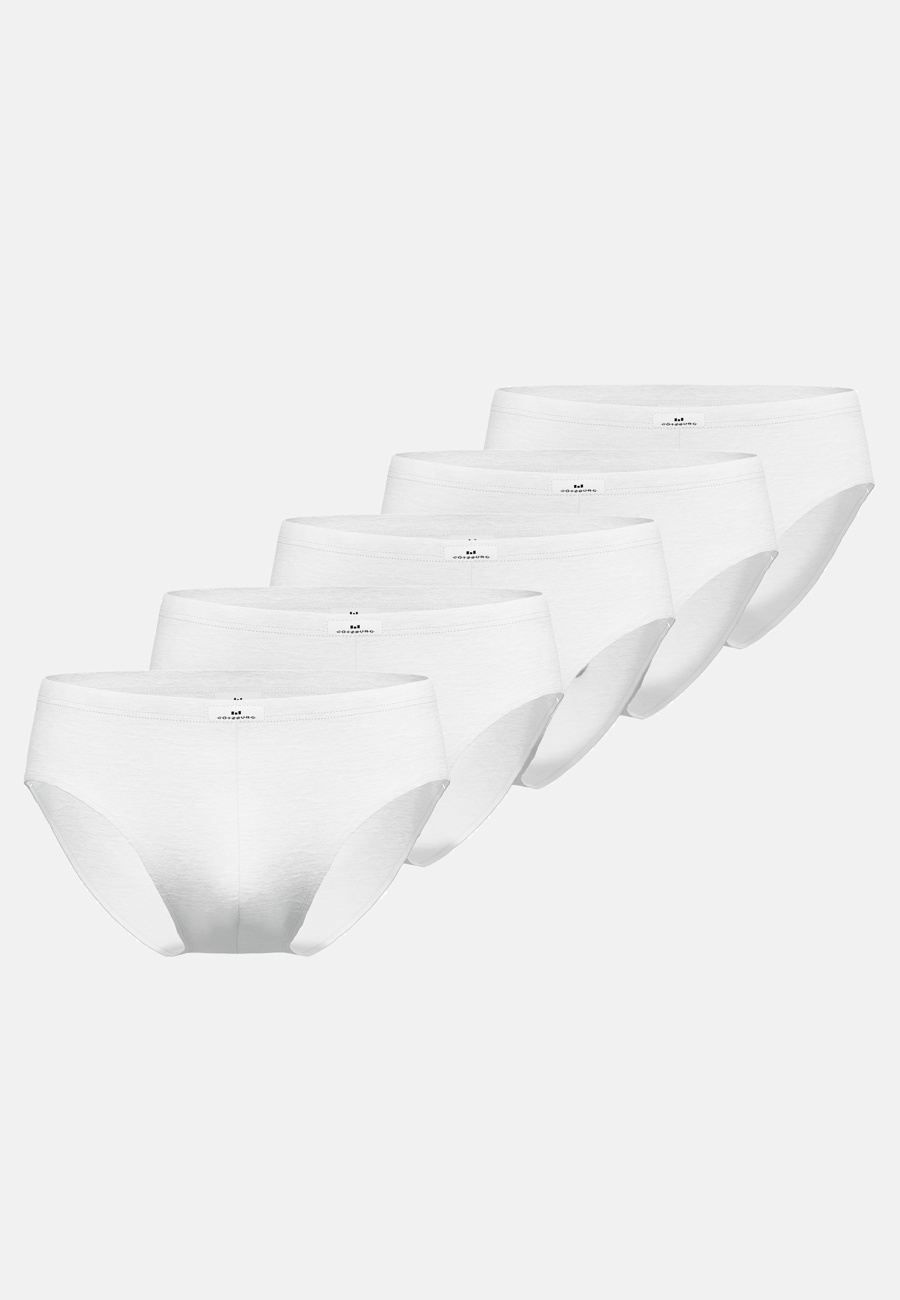 Herren Sport-Slip weiß uni 5er Pack