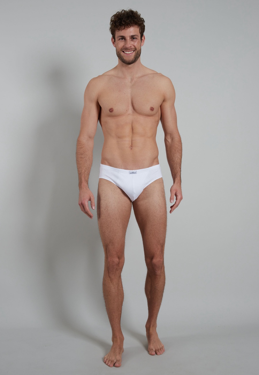 Herren Sport-Slip weiß uni 5er Pack