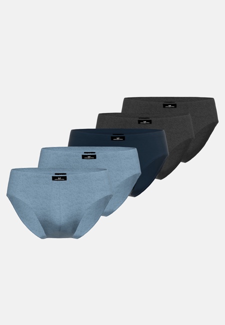 Herren Sport-Slip blau uni 5er Pack