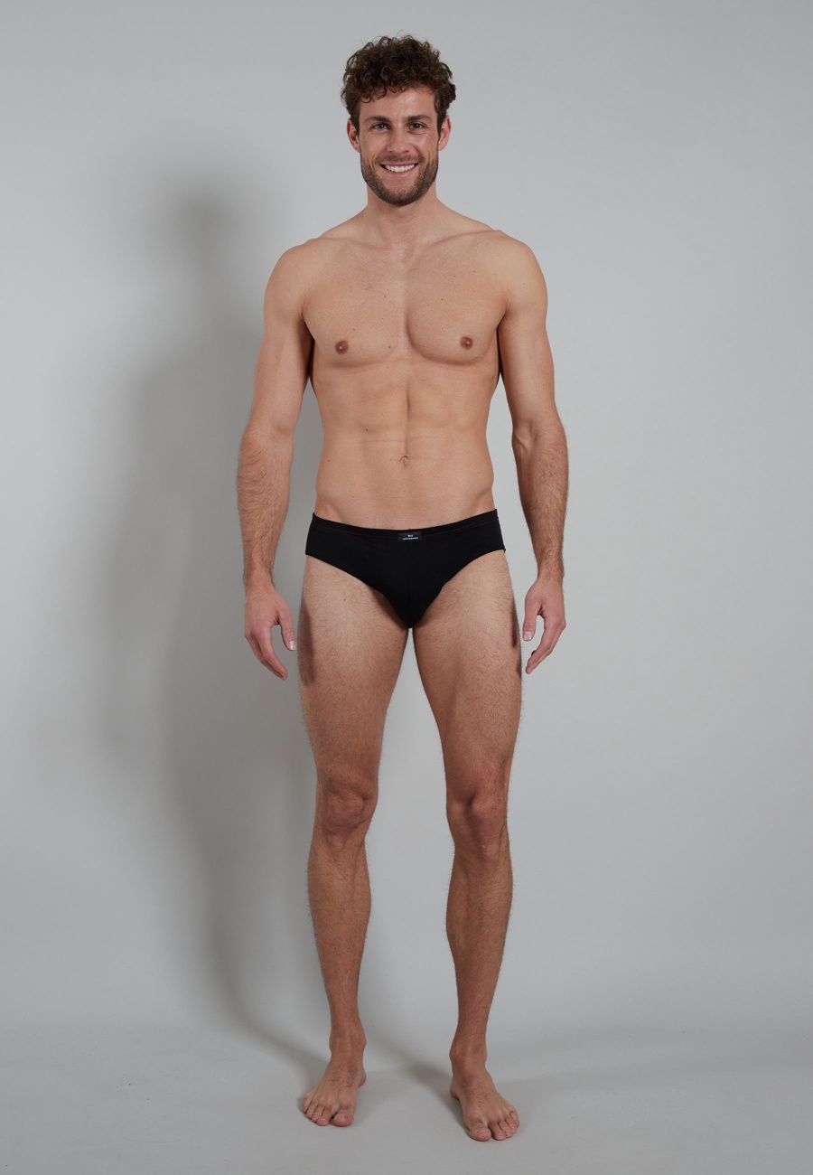 Herren Sport-Slip schwarz uni 5er Pack