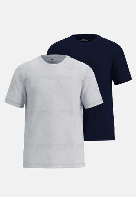 GÖTZBURG Herren T-Shirt grau uni 2er Pack