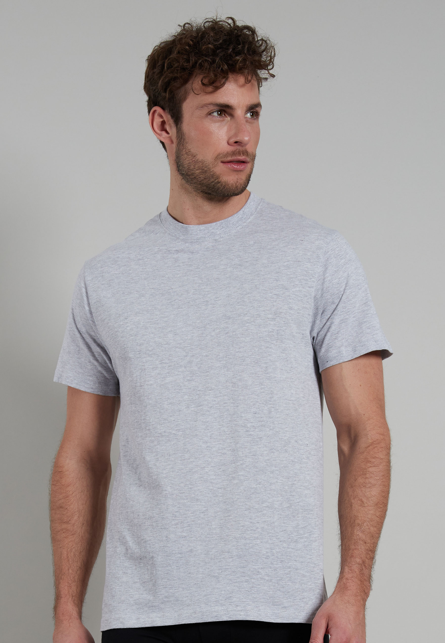 GÖTZBURG Herren T-Shirt grau uni 2er Pack