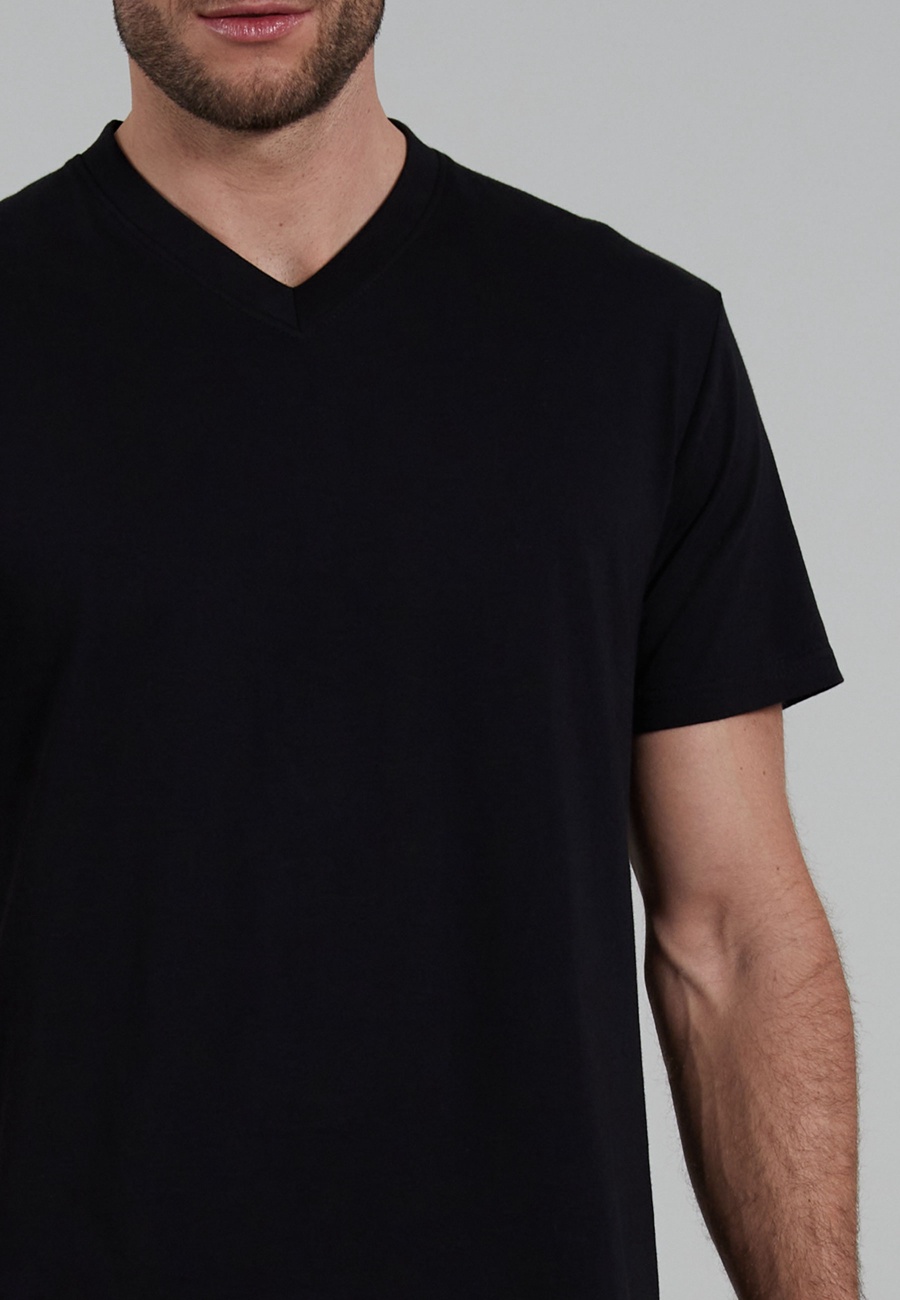 Herren T-Shirt schwarz uni 2er Pack