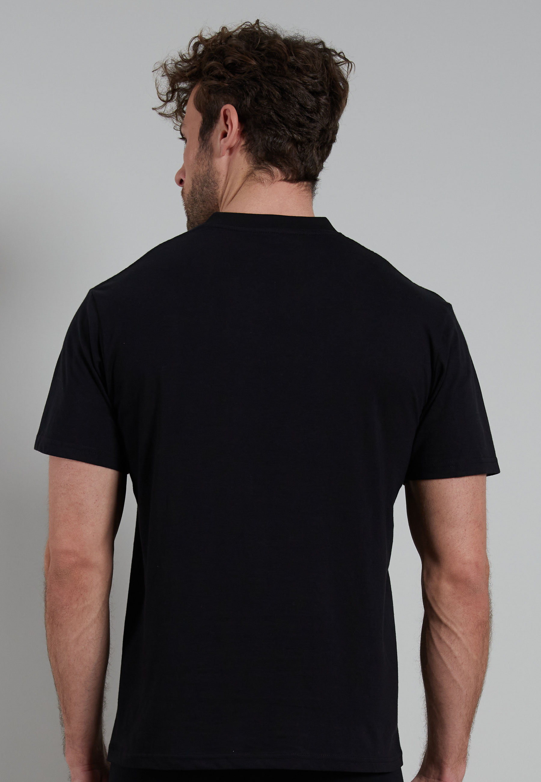 Herren T-Shirt schwarz uni 2er Pack