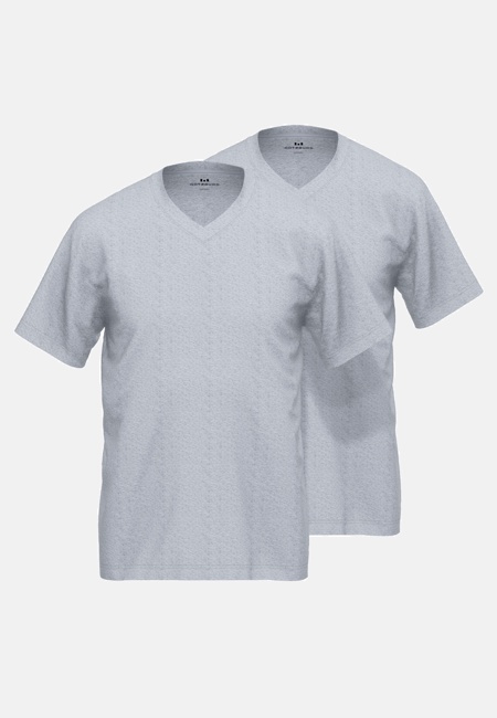Herren T-Shirt grau uni 2er Pack