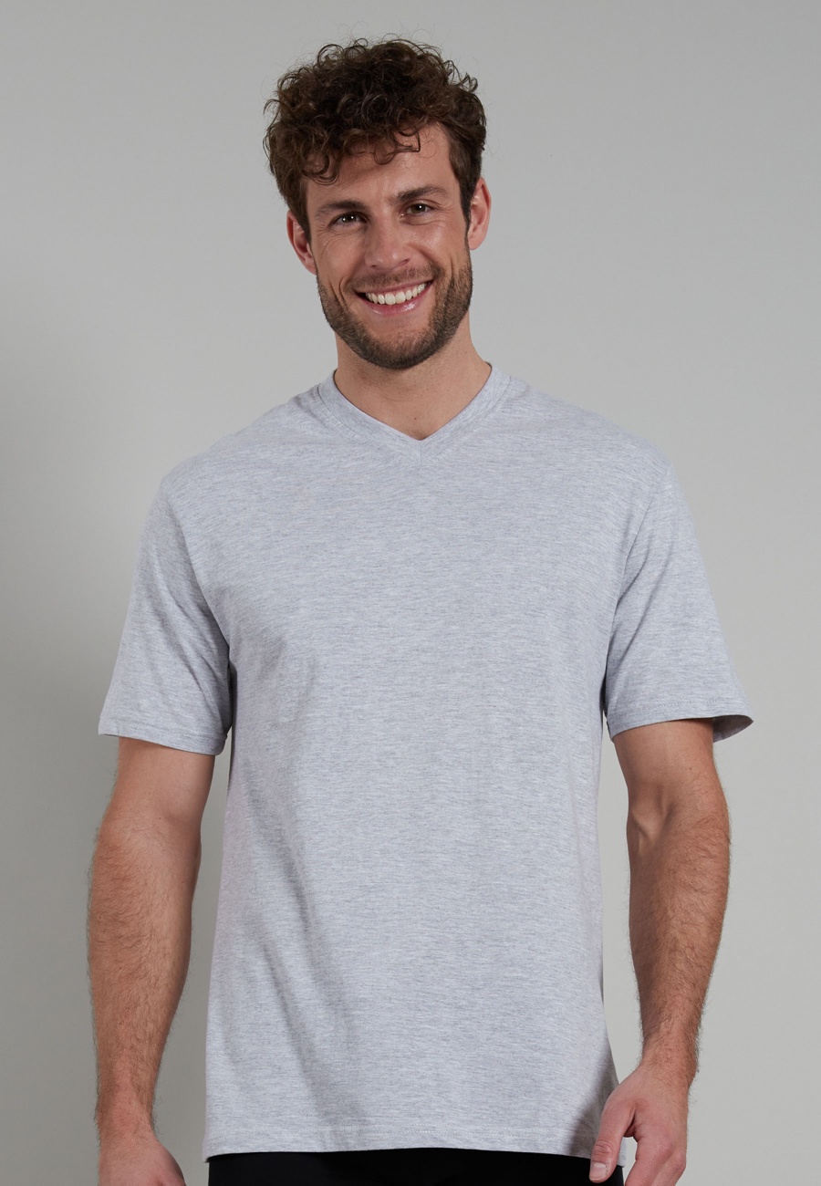 Herren T-Shirt grau uni 2er Pack