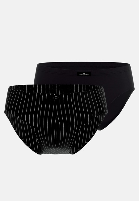 Herren Sport-Slip schwarz längsgestreift 2er Pack