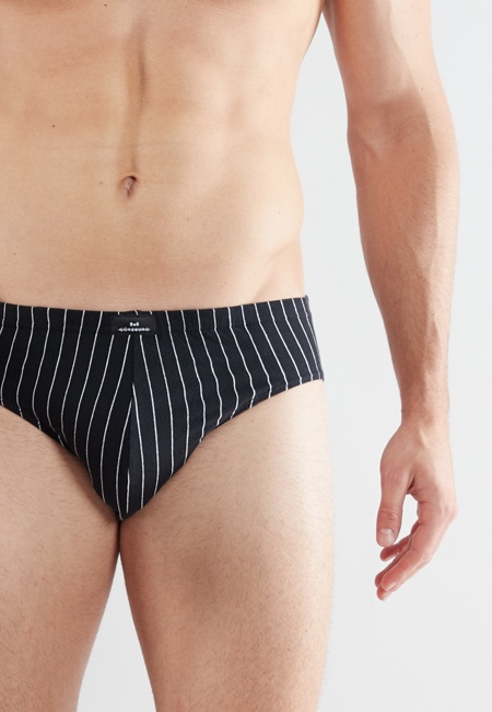 Herren Sport-Slip schwarz längsgestreift 2er Pack