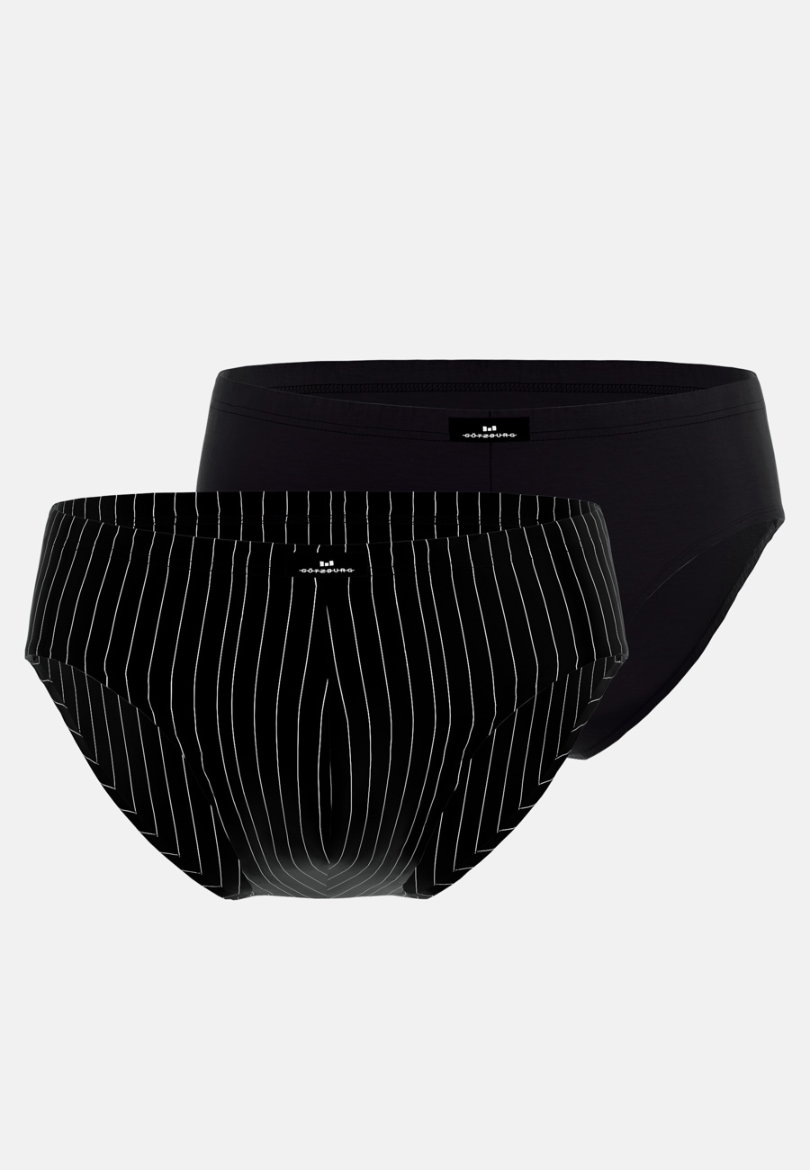 Herren Sport-Slip schwarz längsgestreift 2er Pack