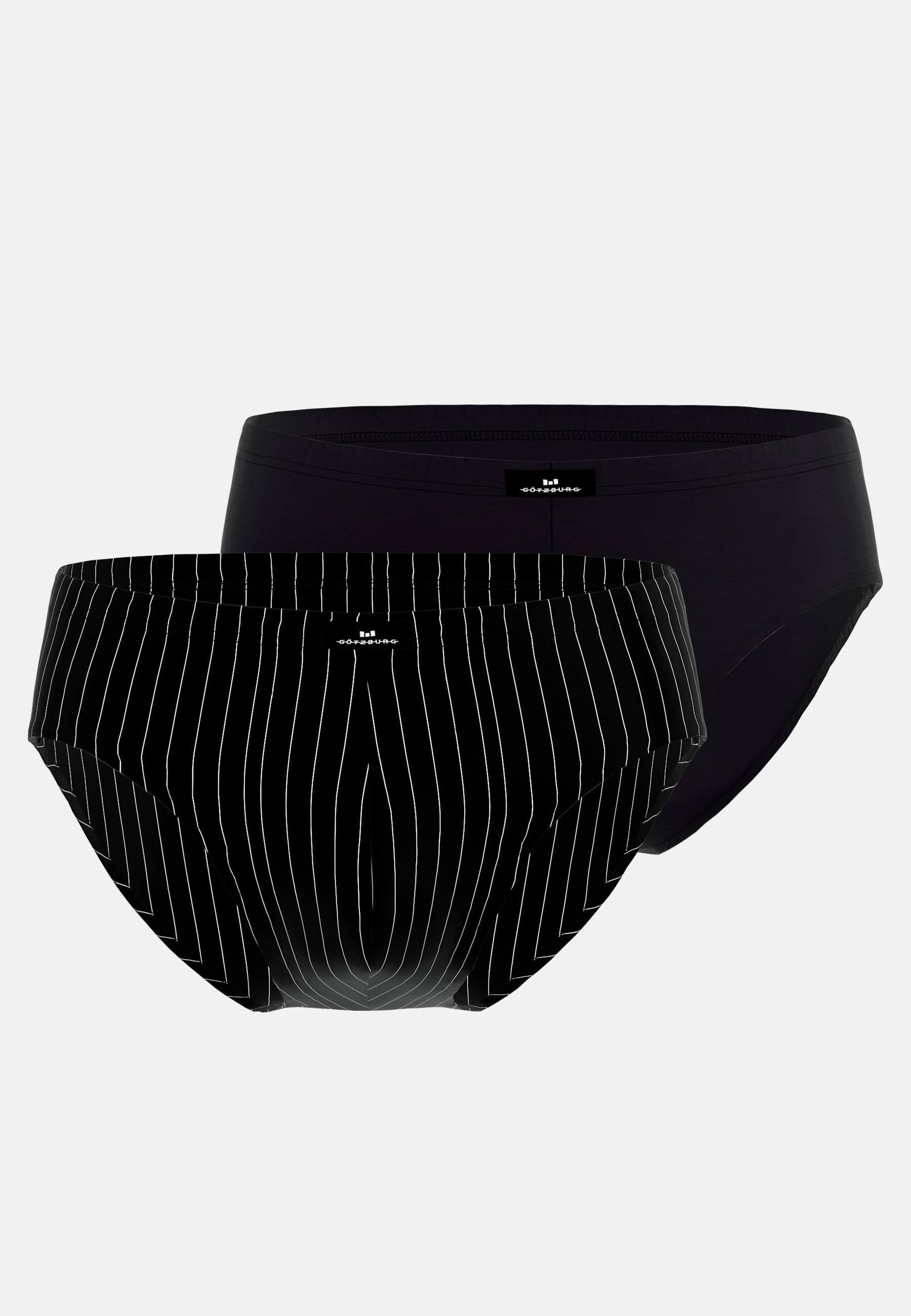 Herren Sport-Slip schwarz längsgestreift 2er Pack