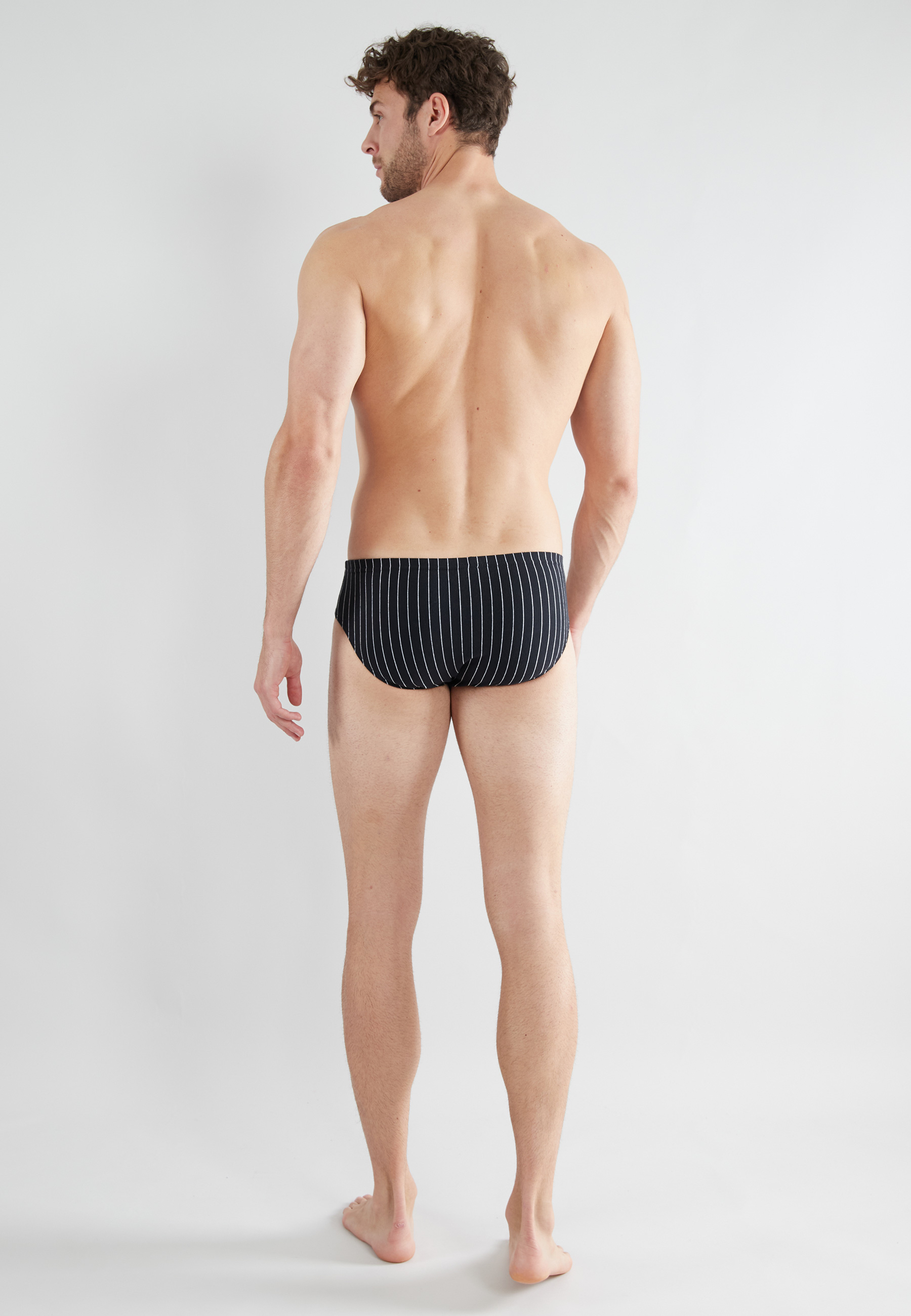 Herren Sport-Slip schwarz längsgestreift 2er Pack