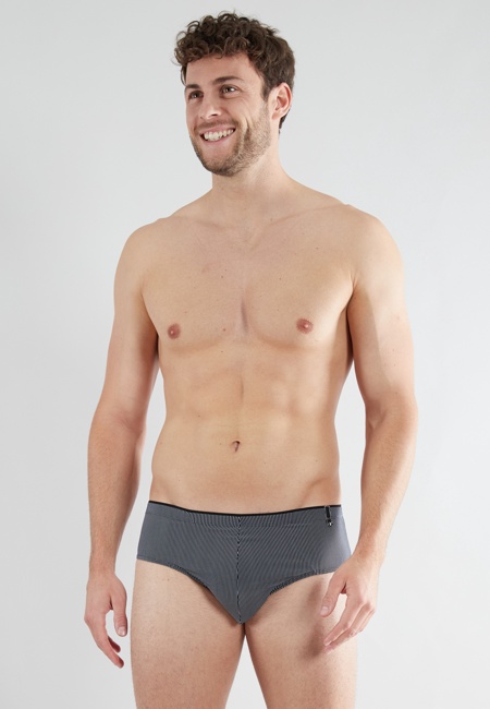 Herren Sport-Slip schwarz längsgestreift 1er Pack