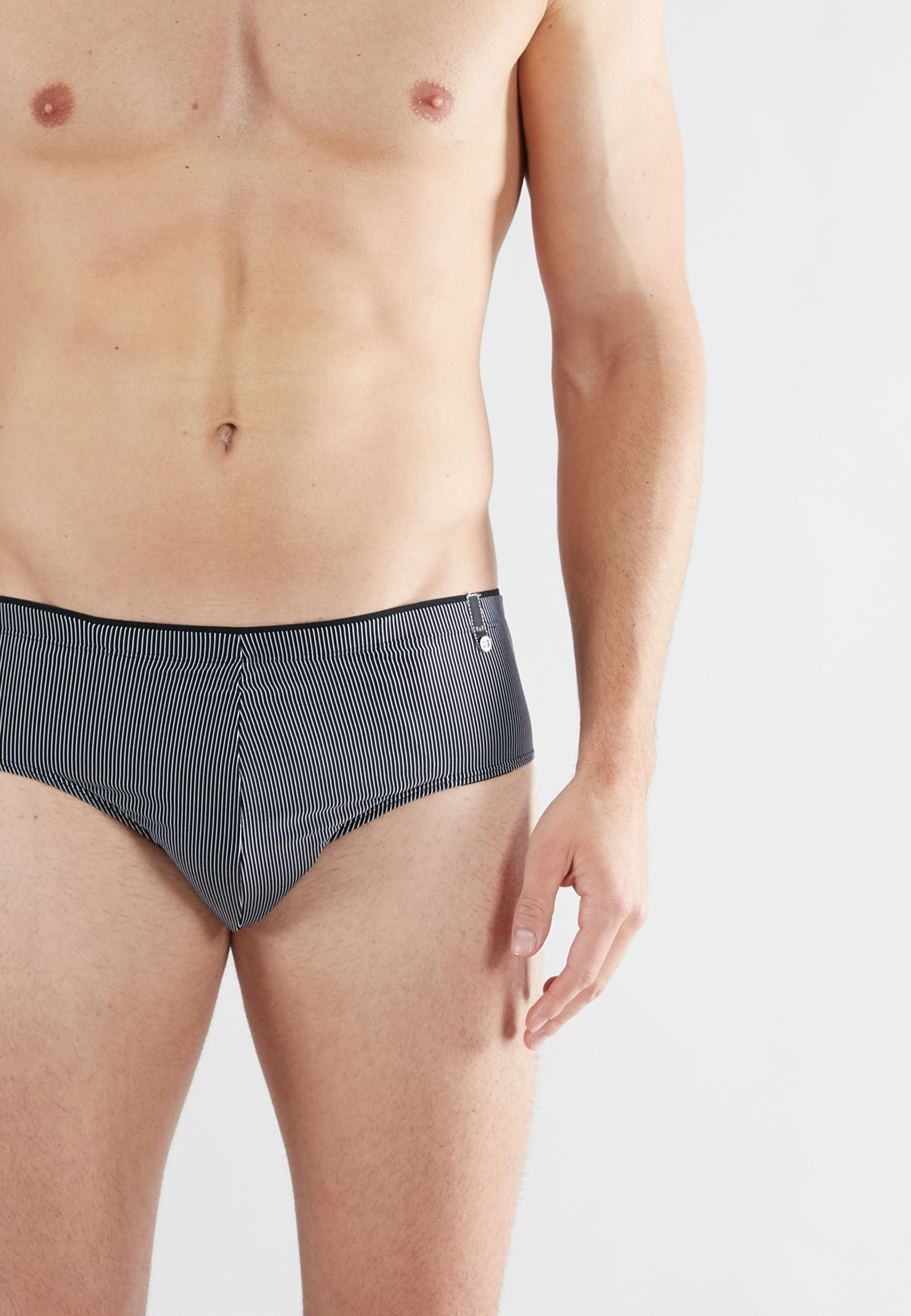 Herren Sport-Slip schwarz längsgestreift 1er Pack