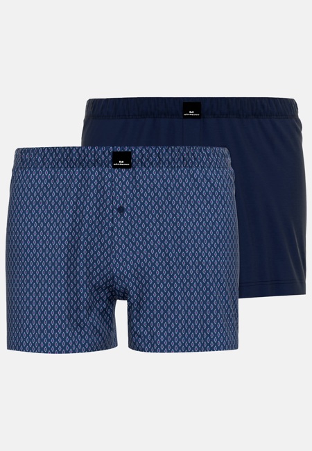 GÖTZBURG Herren Boxershort blau bedruckt 2er Pack
