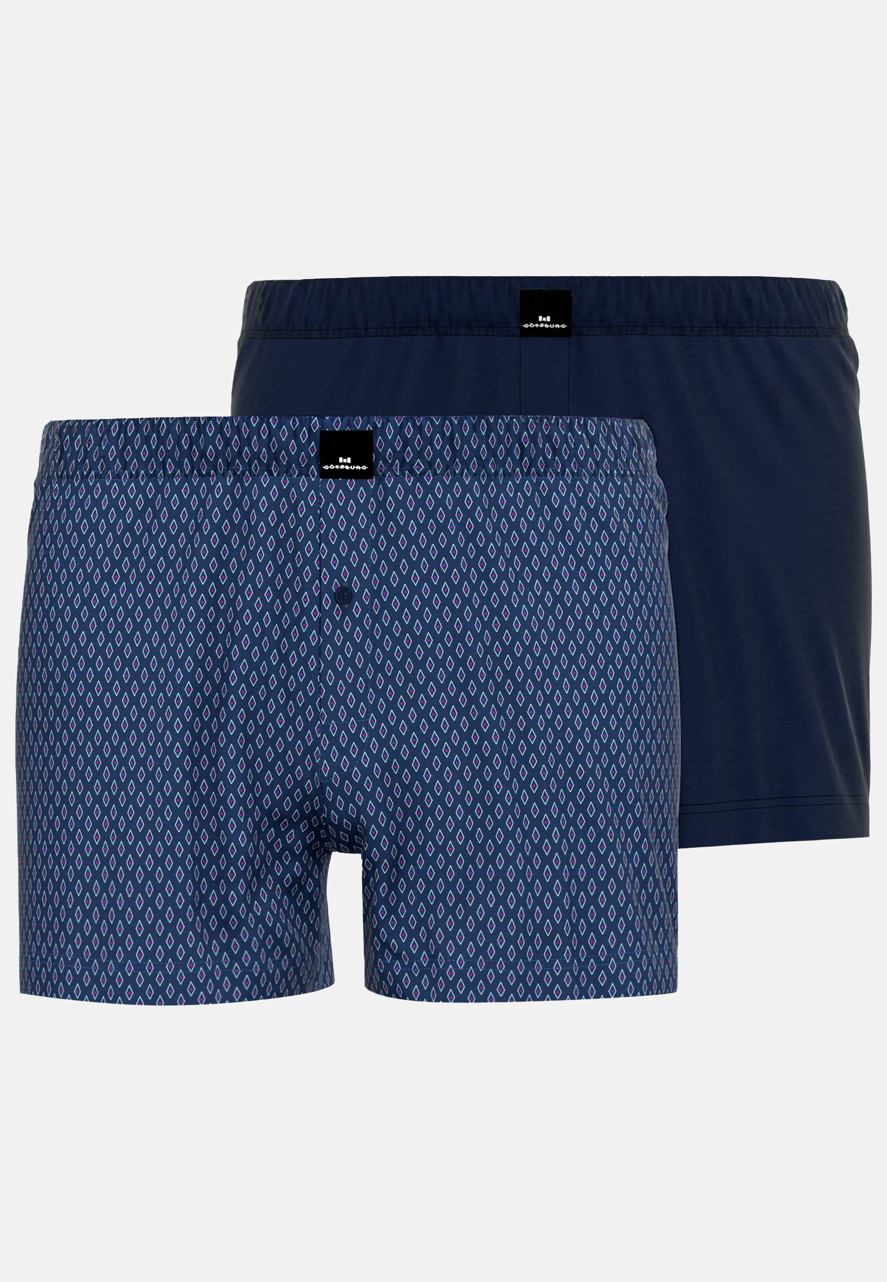 GÖTZBURG Herren Boxershort blau bedruckt 2er Pack