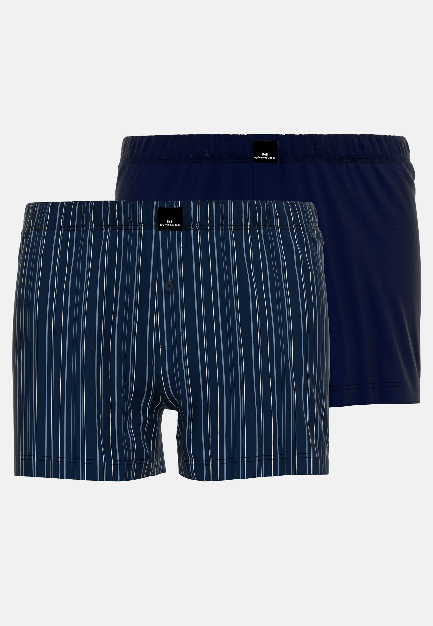 Herren Boxershort blau längsgestreift 2er Pack