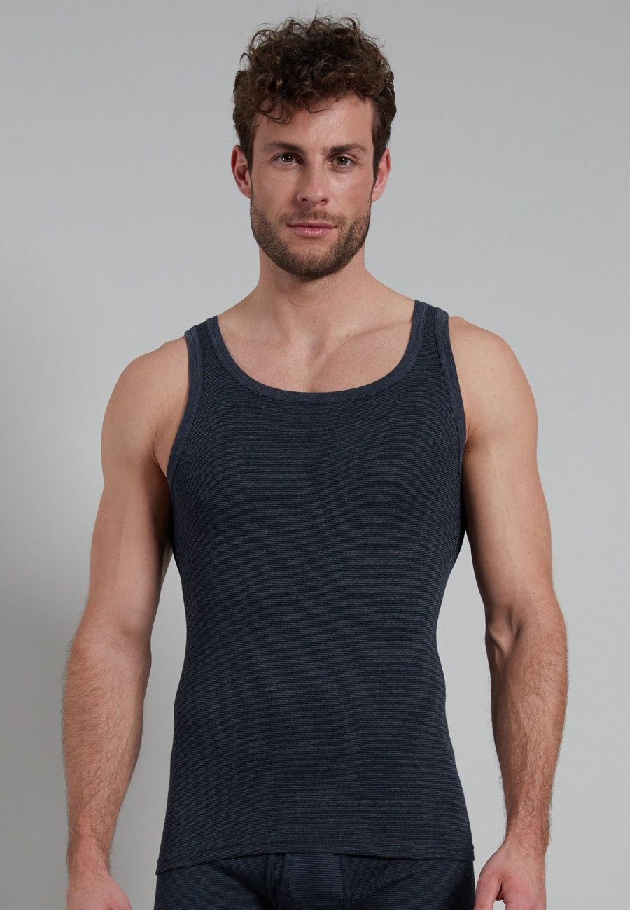 Herren Tank-Top blau quergestreift