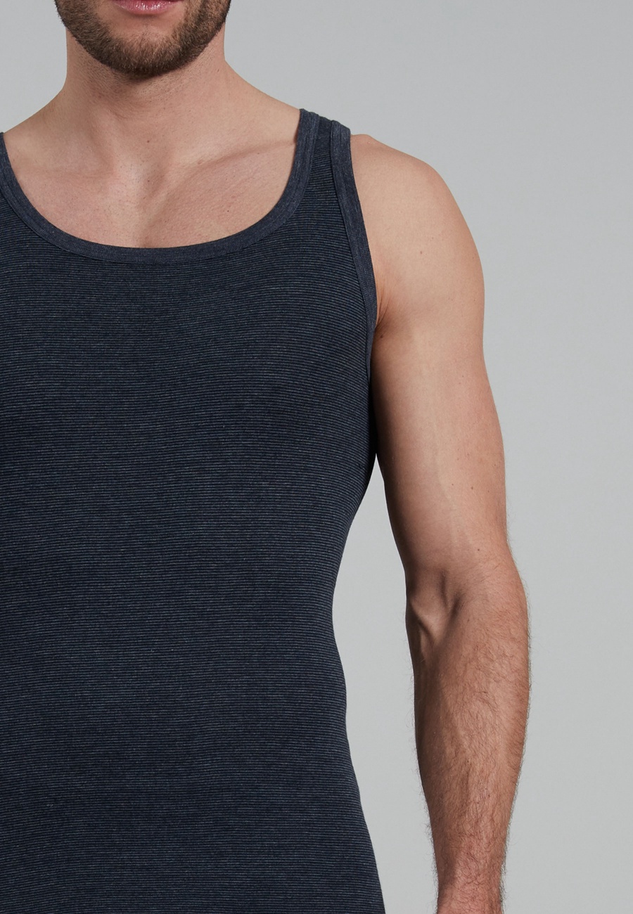 Herren Tank-Top blau quergestreift
