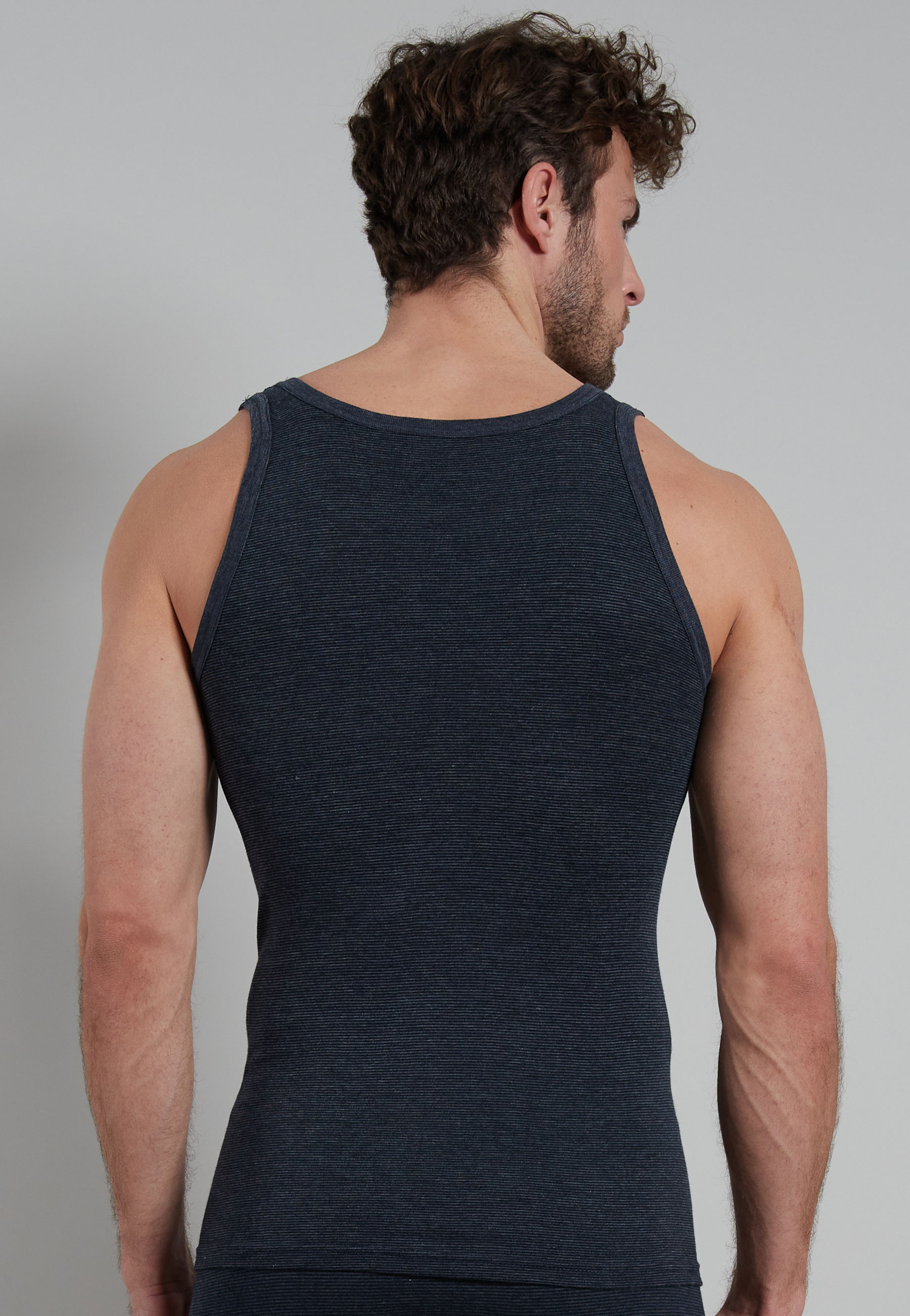 Herren Tank-Top blau quergestreift