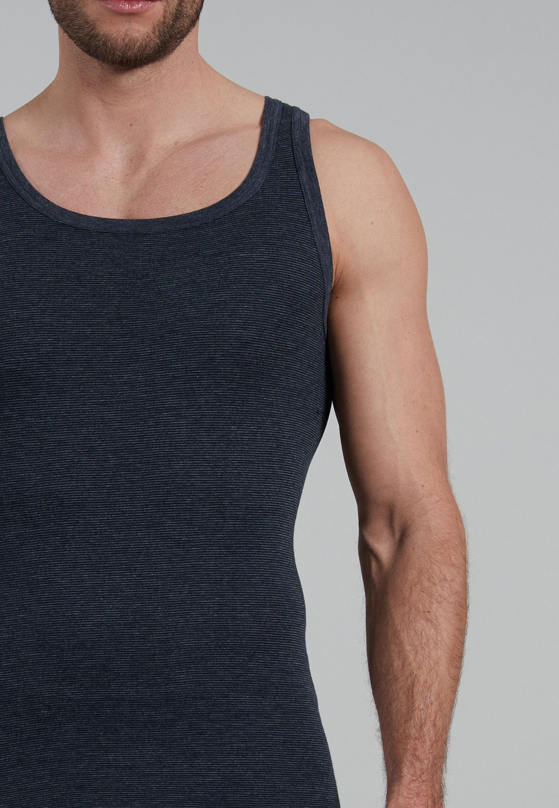 Herren Tank-Top blau quergestreift