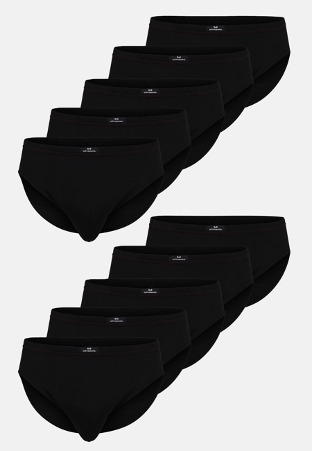 GÖTZBURG Herren Sport-Slip schwarz uni 10er Pack