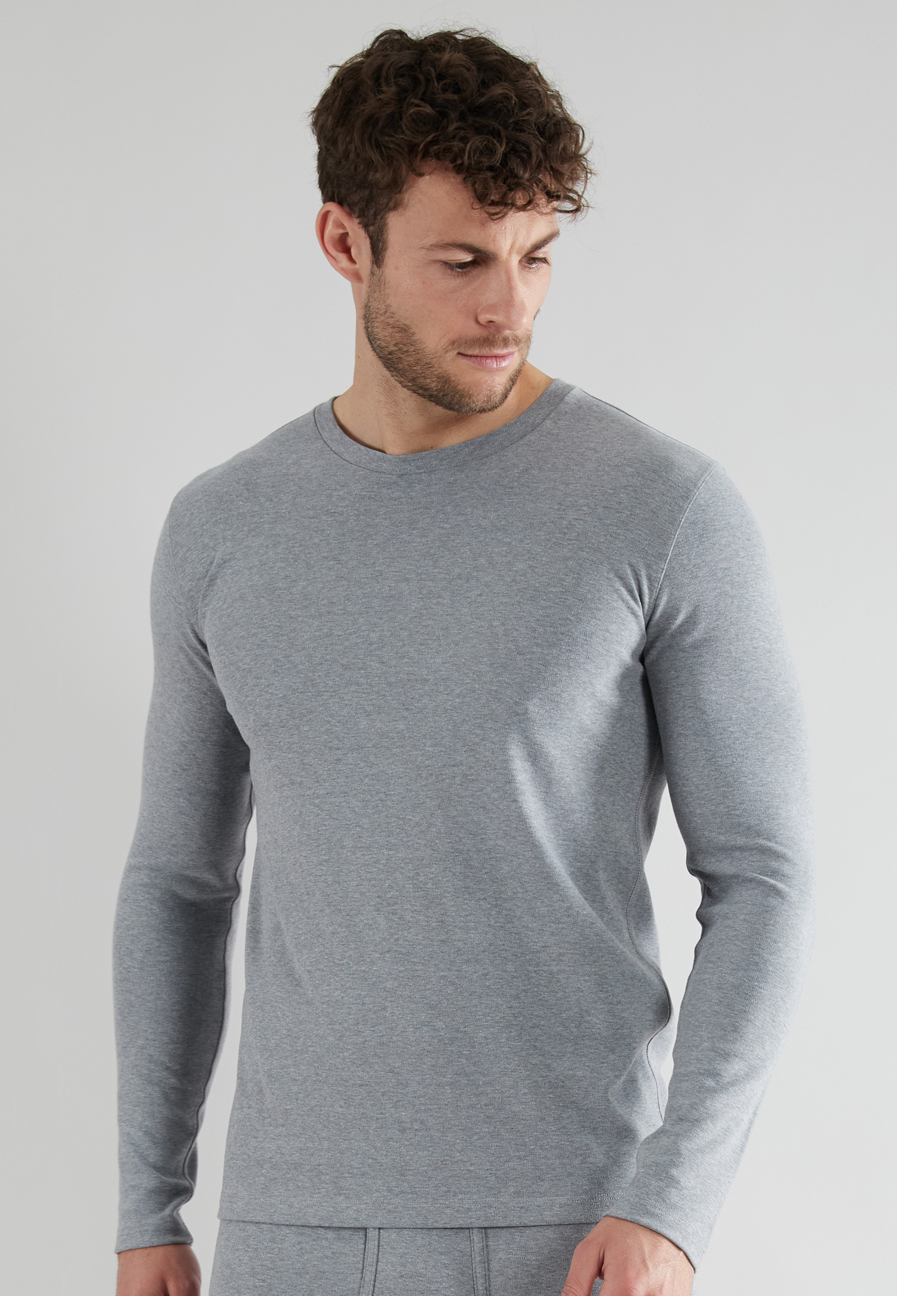 GÖTZBURG Herren Longsleeve grau uni