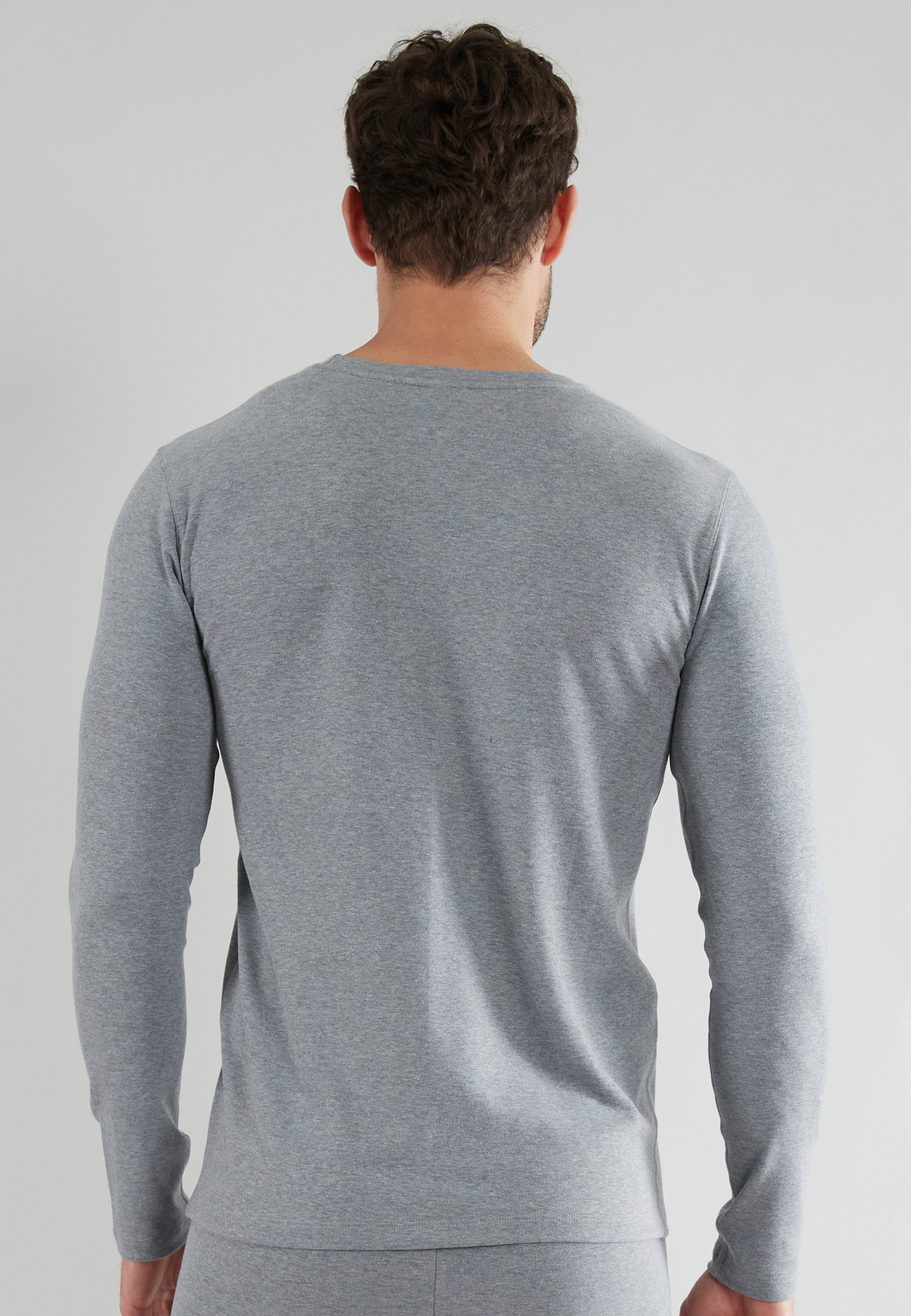 GÖTZBURG Herren Longsleeve grau uni