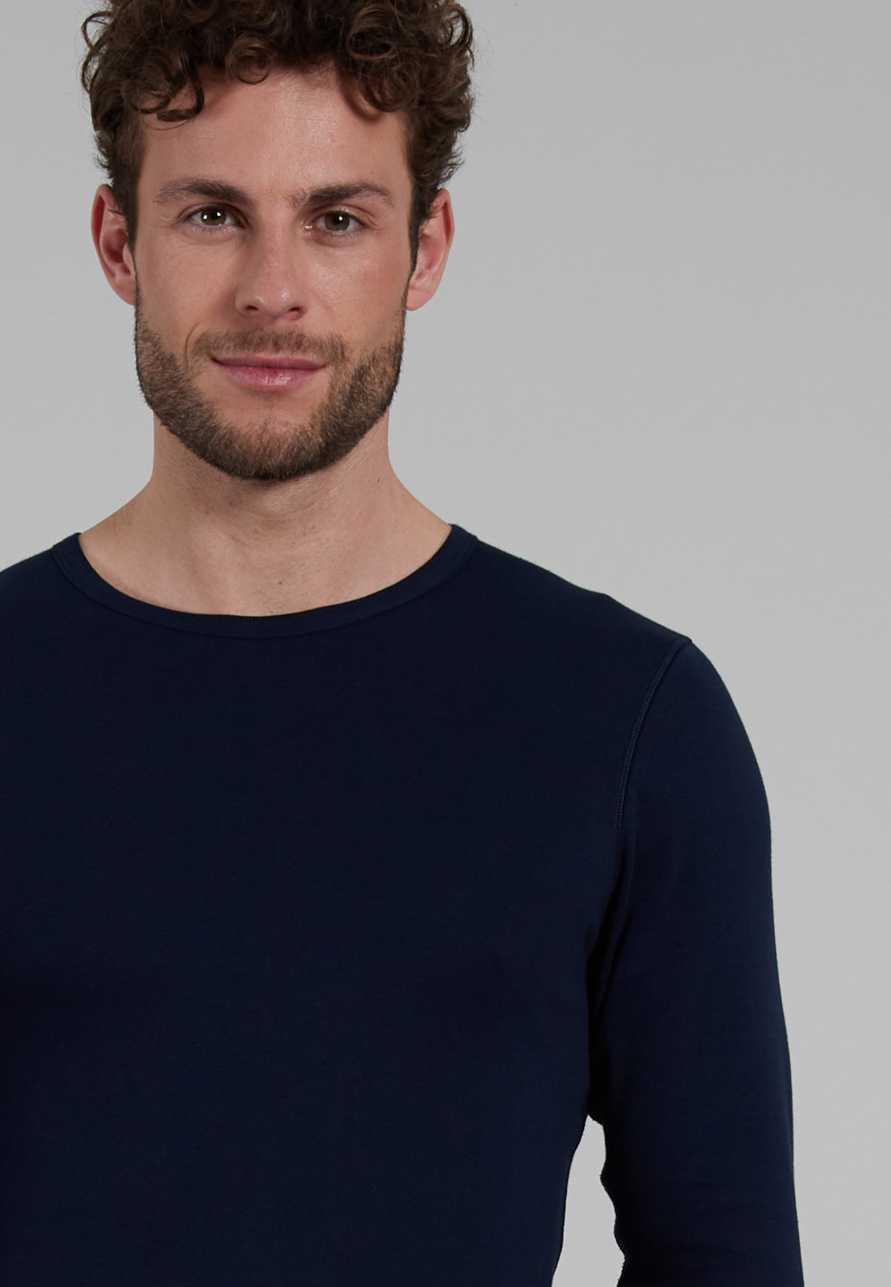 GÖTZBURG Herren Longsleeve blau uni