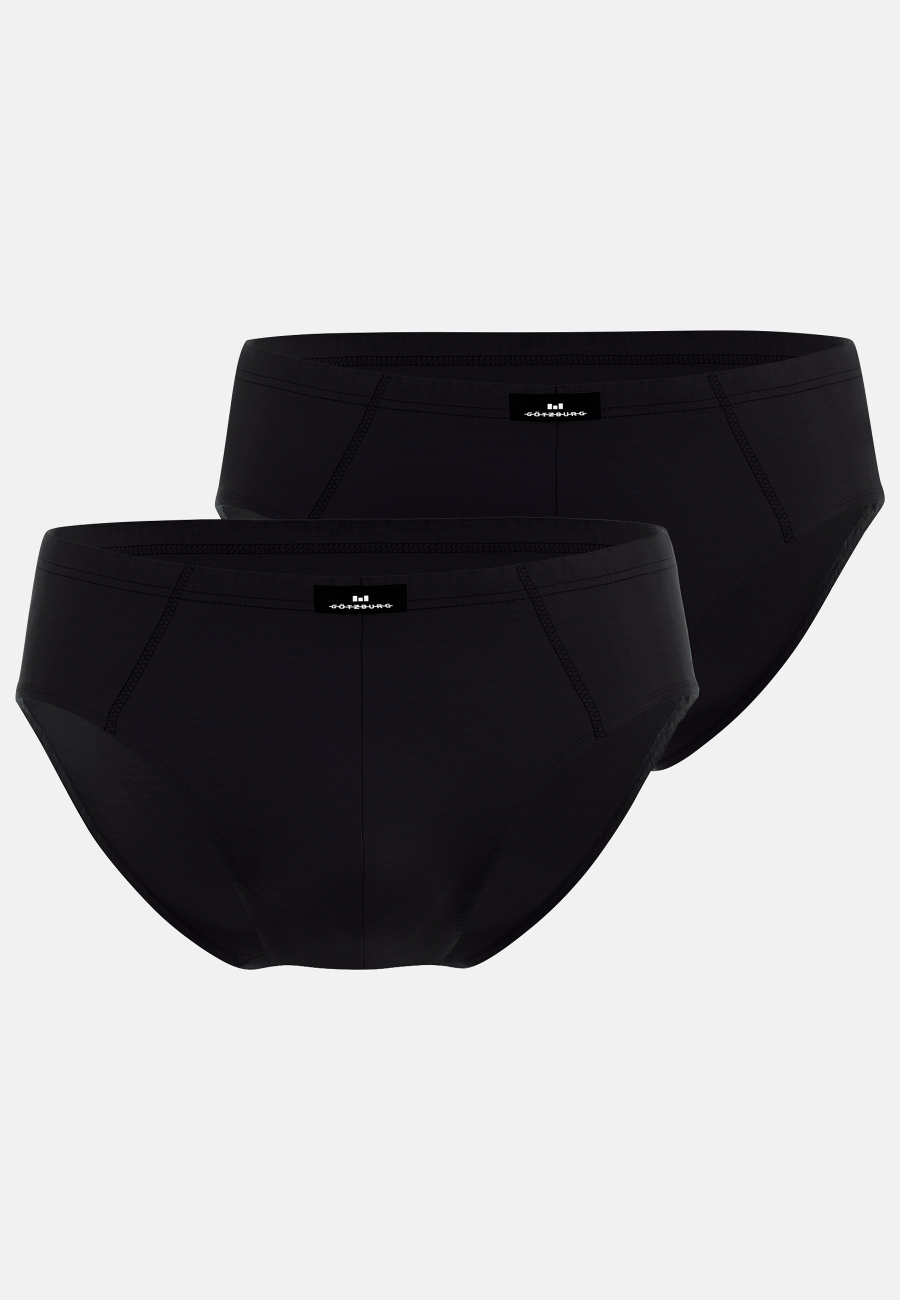 GÖTZBURG Herren Slip schwarz uni 2er Pack