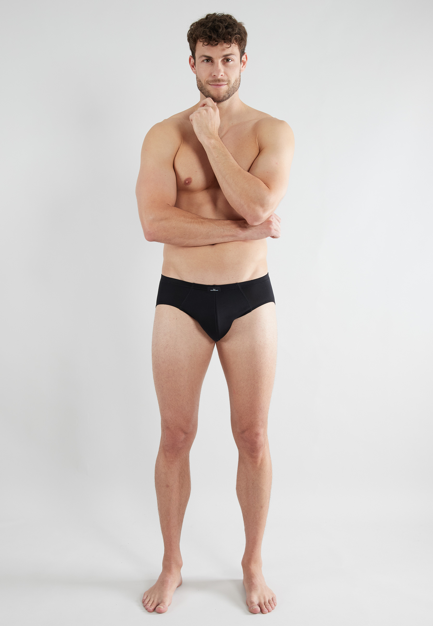 GÖTZBURG Herren Slip schwarz uni 2er Pack