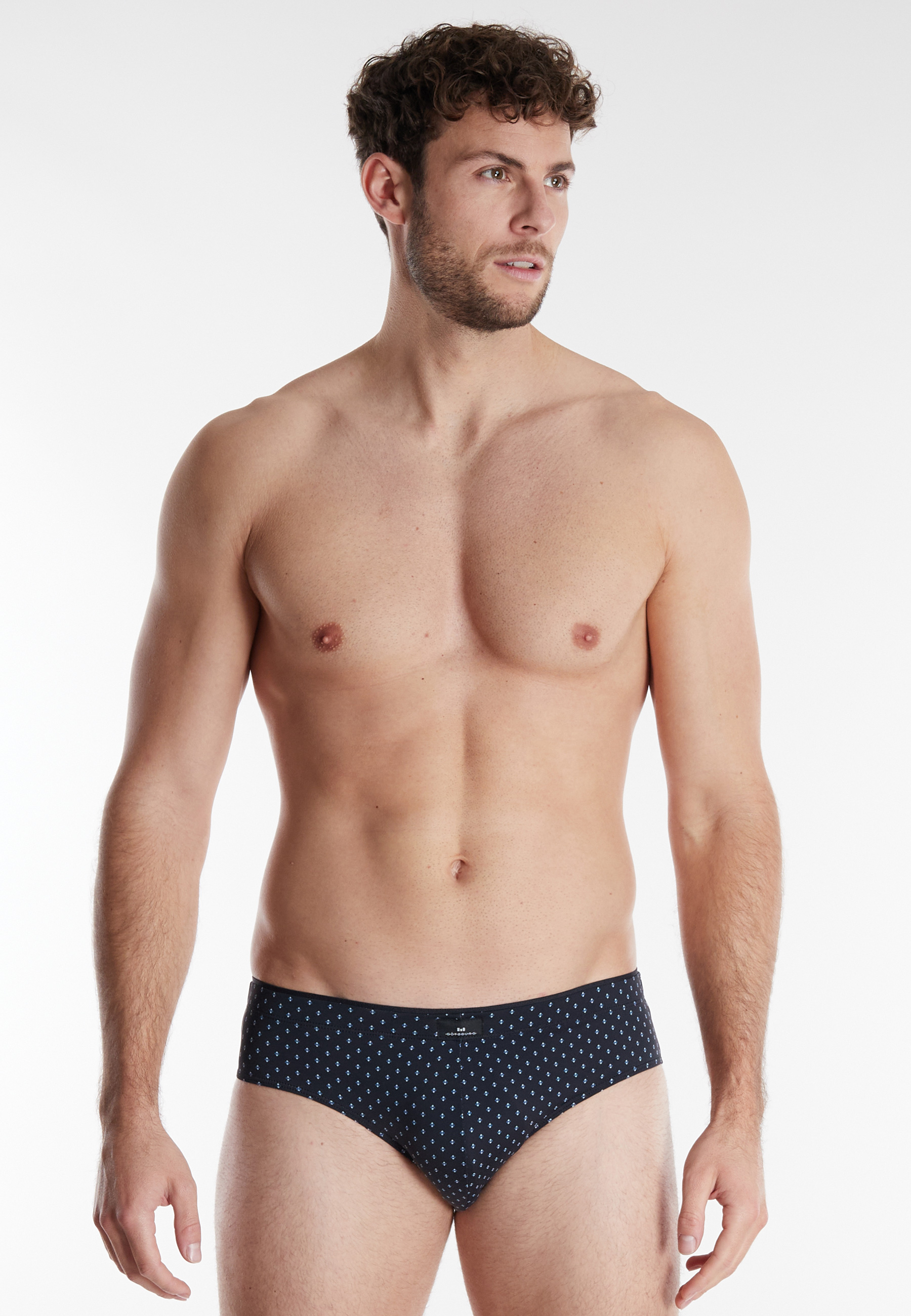 GÖTZBURG Herren Slip schwarz bedruckt