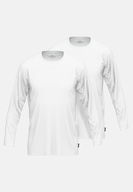 GÖTZBURG Herren Longsleeve weiß uni 2er Pack