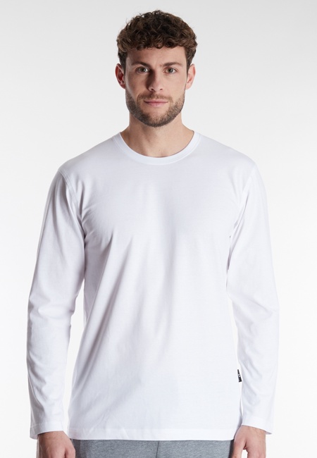 GÖTZBURG Herren Longsleeve weiß uni 2er Pack