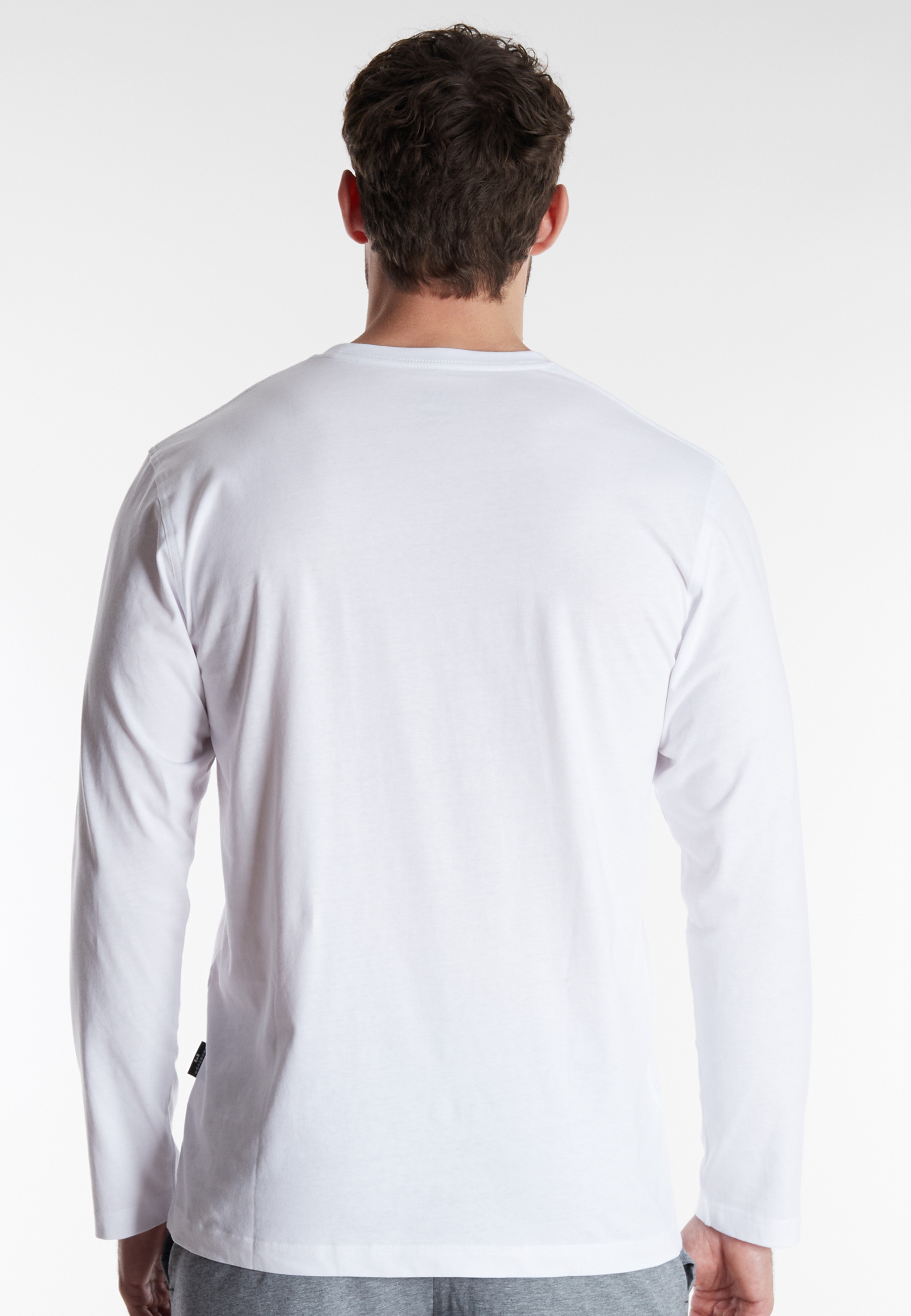 GÖTZBURG Herren Longsleeve weiß uni 2er Pack