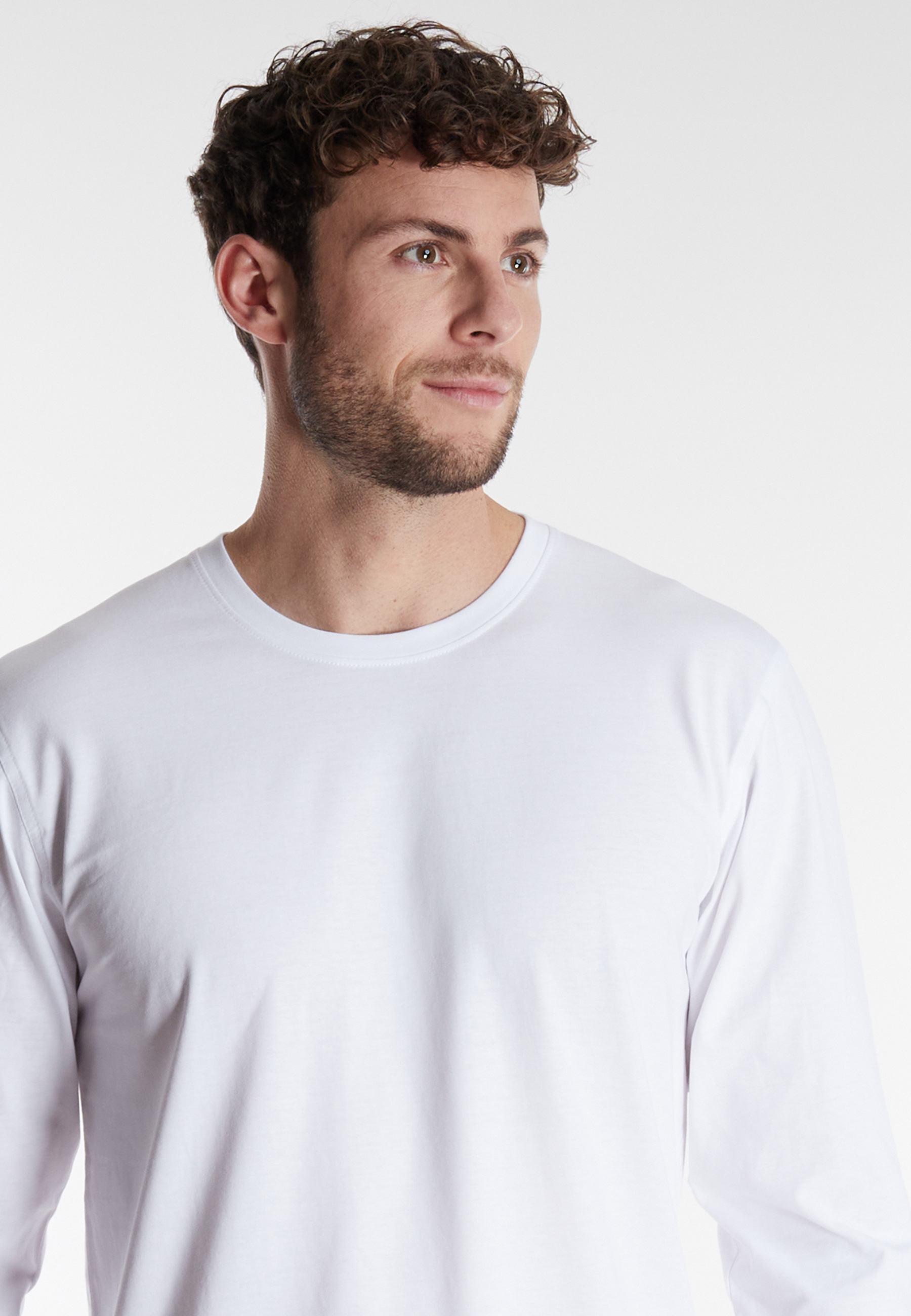 GÖTZBURG Herren Longsleeve weiß uni 2er Pack