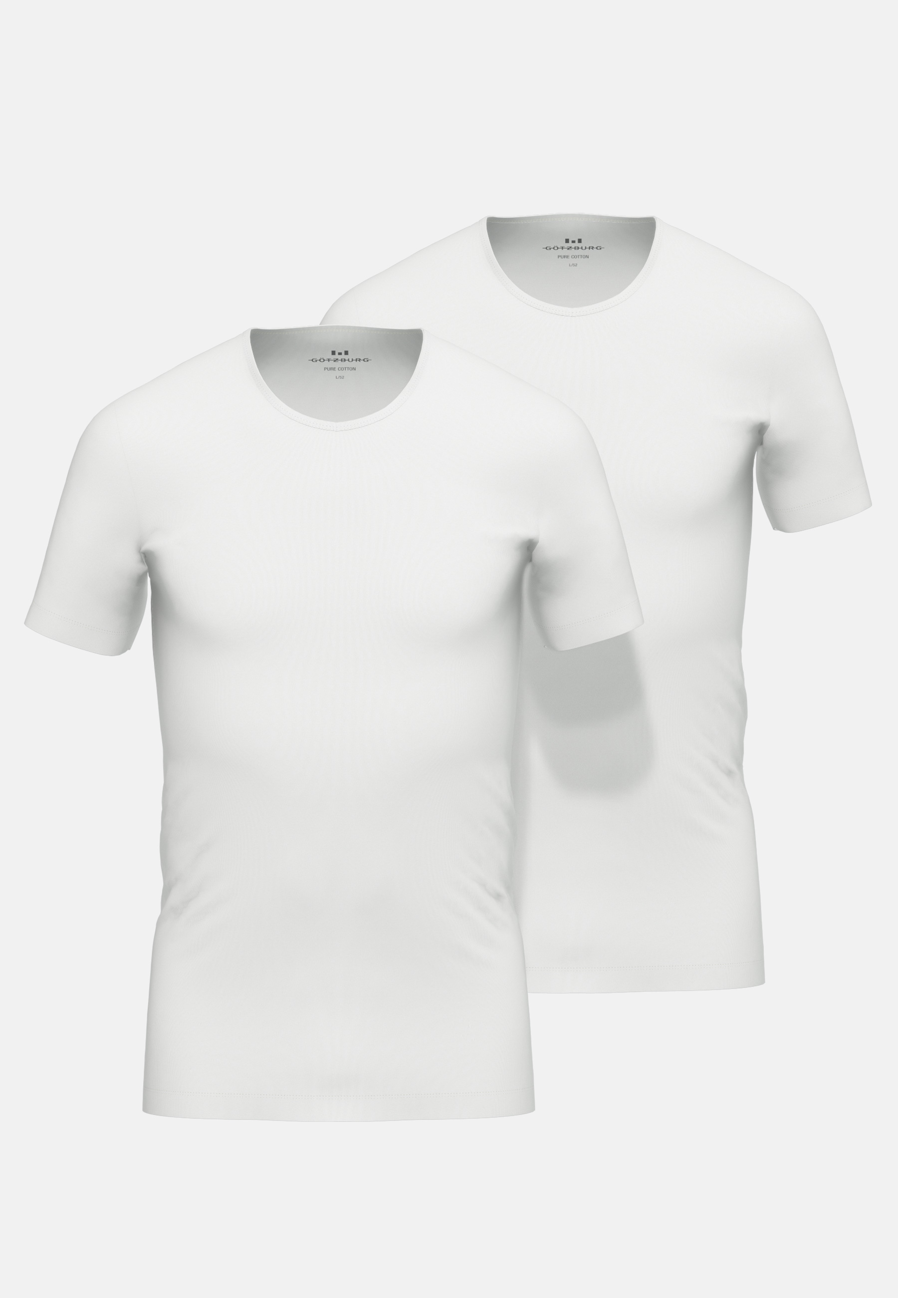 GÖTZBURG Herren Shirt weiß uni 2er Pack