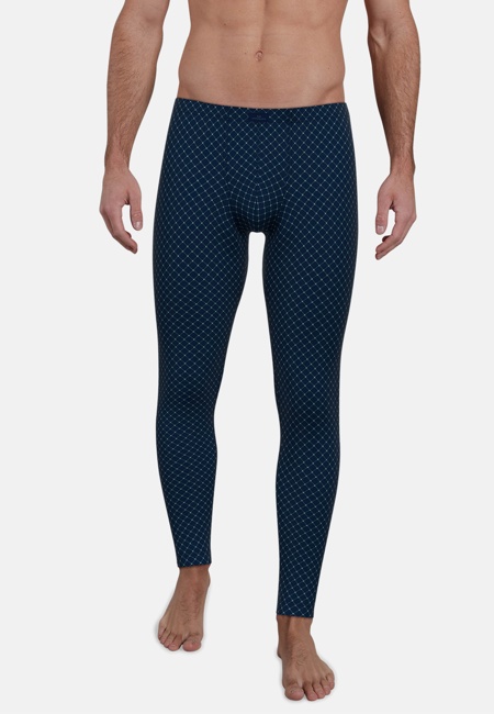 GÖTZBURG Herren lange Unterhose blau bedruckt