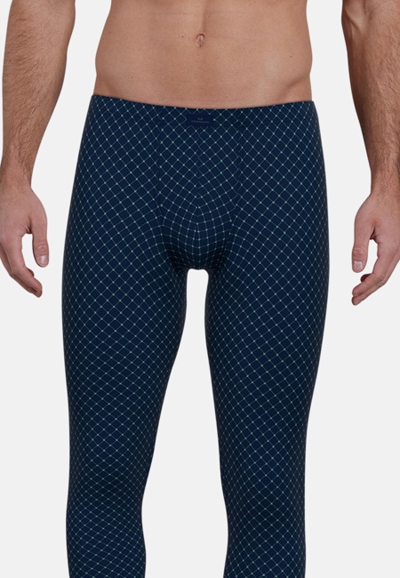 GÖTZBURG Herren lange Unterhose blau bedruckt